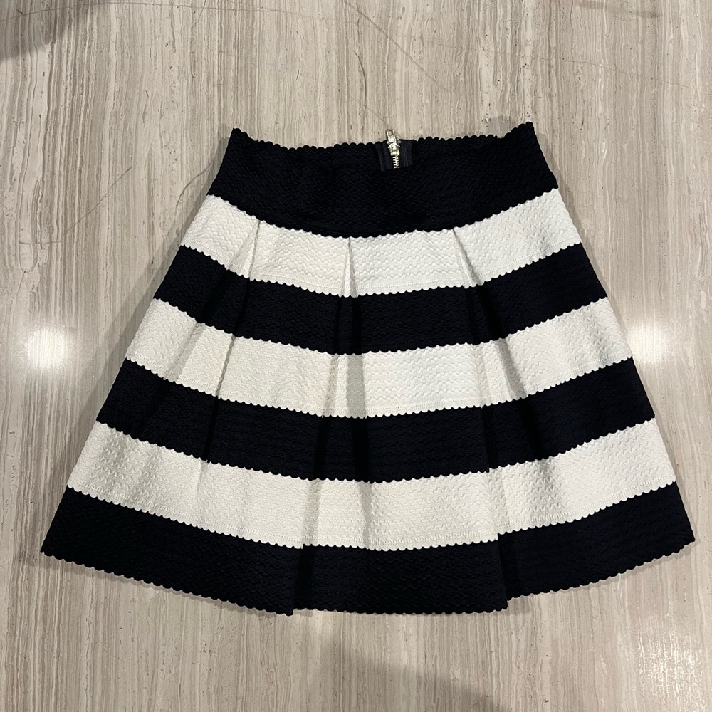 Navy & White Striped Skirt